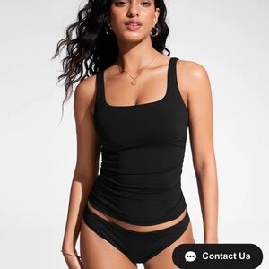 CRZ YOGA Black Women's Tankini Top